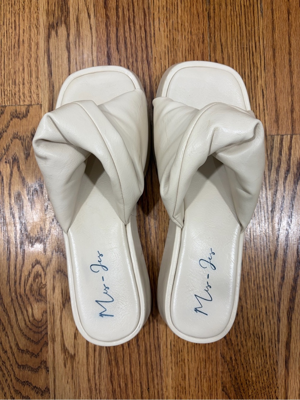 Neutral Creamy Twisted Chunky Platform Slide Sandals (8)